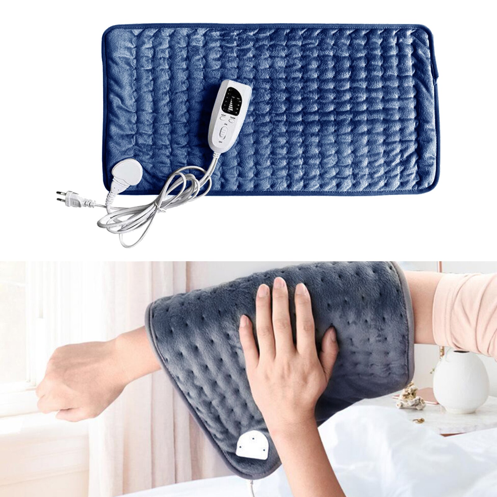 Almohadillas eléctricas de calor, calentador para hombros, cuello, columna vertebral, alivio del dolor, relajante, tensión muscular, Apagado automático, EE. UU.