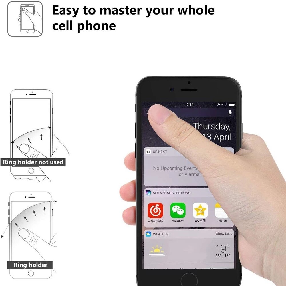 Supporto per telefono con anello per dito supporto da tavolo con rotazione a 360 gradi per supporto magnetico per telefono per auto supporto universale per anello per cellulare in metallo