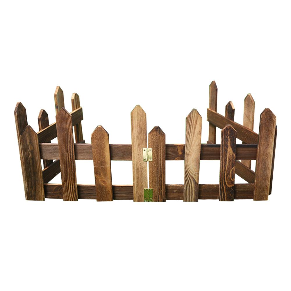 Picket/Round Fence Anti-corrosive Carbonized Wooden Garden Picket Fence Pile Garden Vegetable Fence Garden Decor Christmas Decor: A