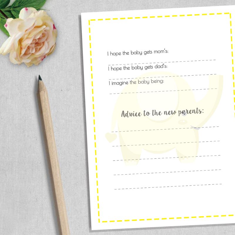 10 Pack Baby Shower Prediction Advice Cards - Baby Shower Games Gender Neutral