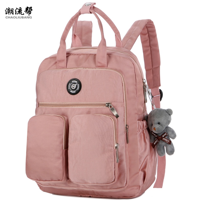 Mode Vrouw Rugzak Waterdichte Nylon Zachte Handvat Solid Multi-Pocket Reizen Rits Mochila Feminina Sac A Dos School tassen