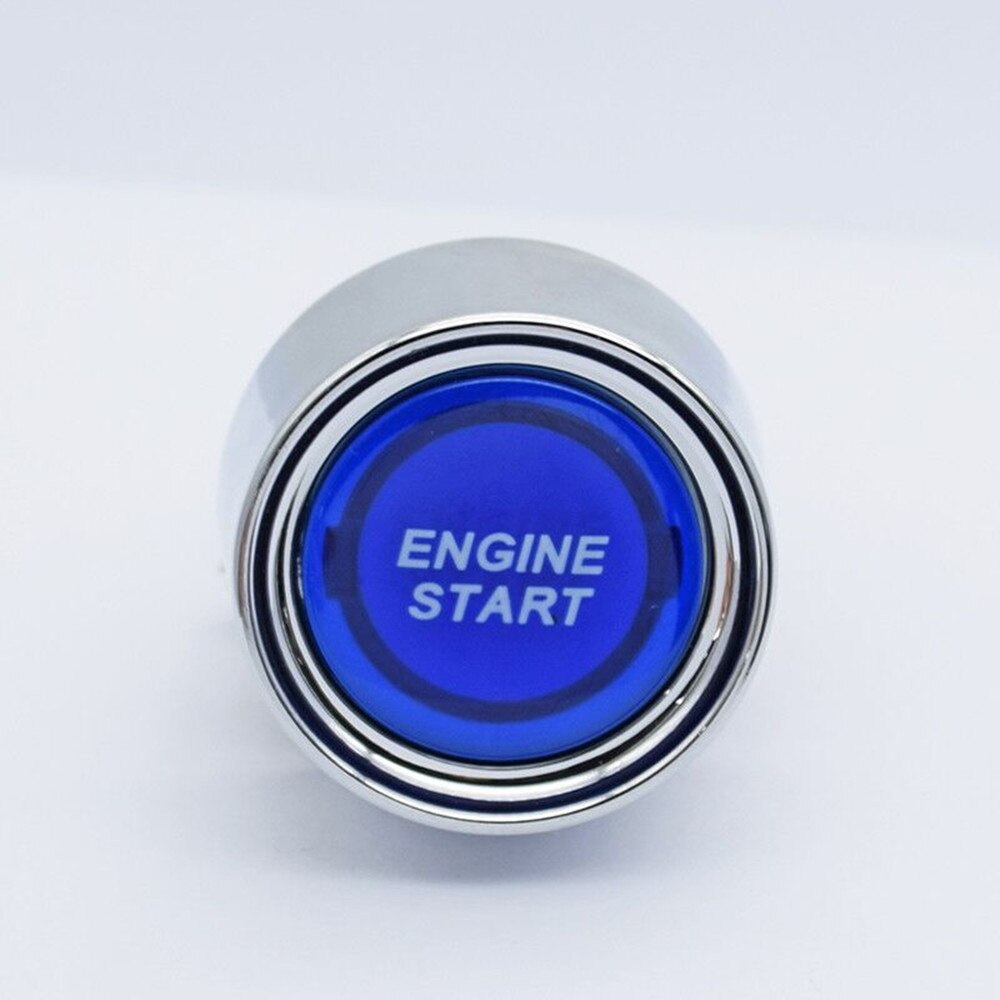 12V/24V 50A Auto Motor Startknop Keyless Startknop Ontsteking Starter Auto Motor Start Knop auto Accessoires Rood/Blauw: Blauw