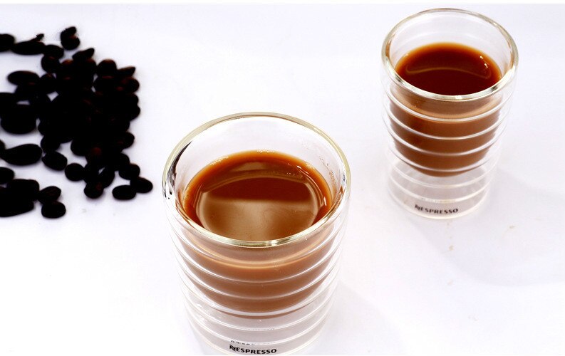Kaffekopp 85/150ml nespresso dubbelväggig glas kaffemugg klar isolerade espressokoppar värmebeständig tekopp blyfritt glas