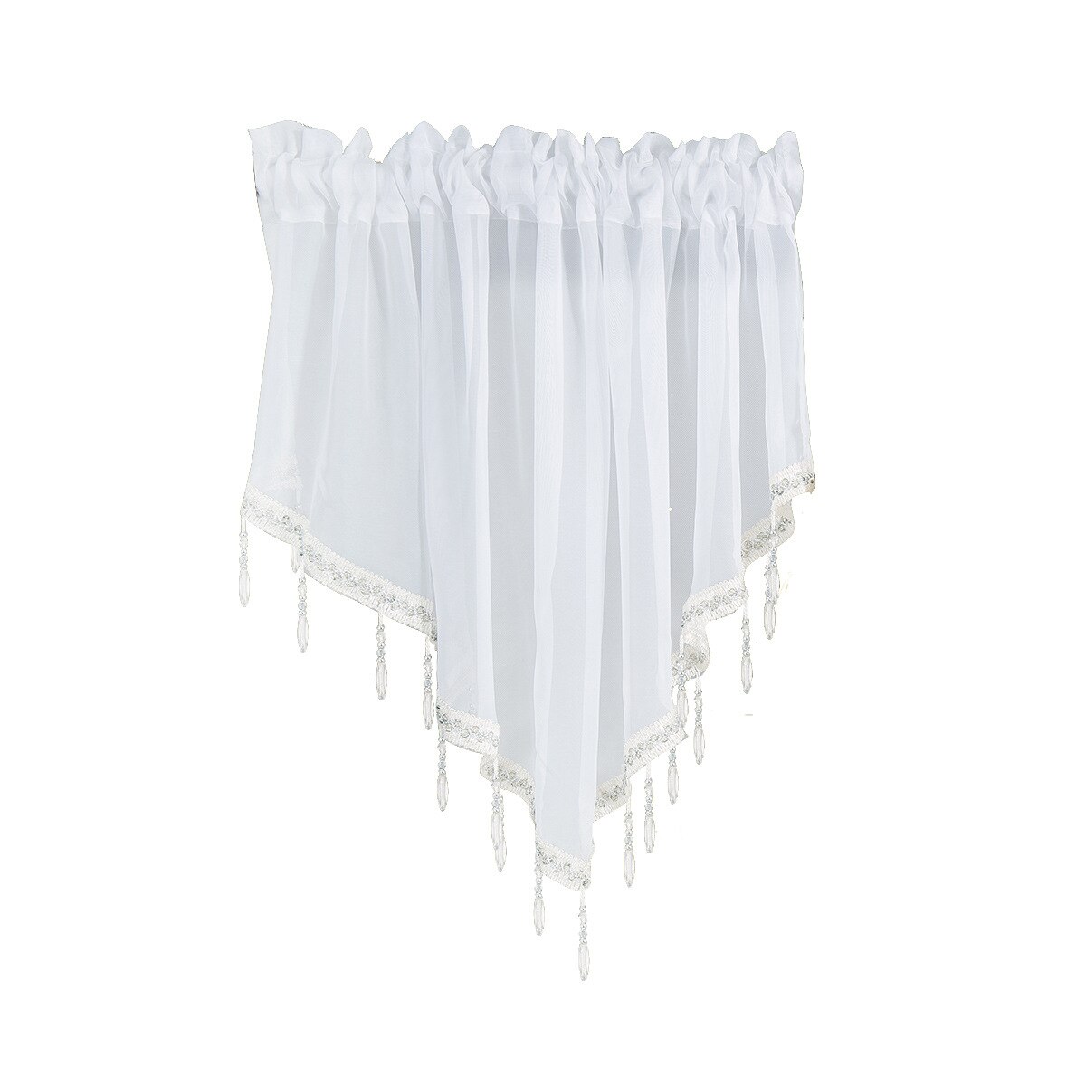 Pendant Triangular Valance Short Window Curtain Bedroom Kitchen Solid Blue Green Pink Yellow Purple White Window Valance: white