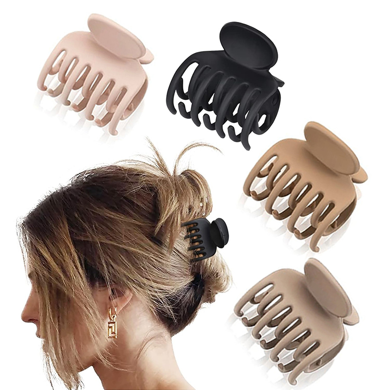 4 Uds. Pinzas pequeñas para el pelo para mujer, dientes de doble fila, pinzas para el pelo medianas, horquillas para niñas, accesorios para el cabello de para cabello fino: Default Title