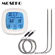 Moseko 2 Probes Digitale Vlees Thermometer,Touchscreen 2 In 1 Keuken Timer, instant Reading Oven Voedsel Keuken Koken Thermometer