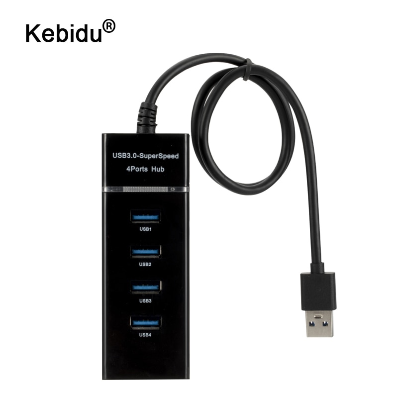 Kebidu 30cm 4 Port Micro USB Hub 3.0 USB Splitter High Speed 5Gbps USB 3.0 Hub USB 1.1 /2.0 Voor Tablet Laptop Computer Notebook