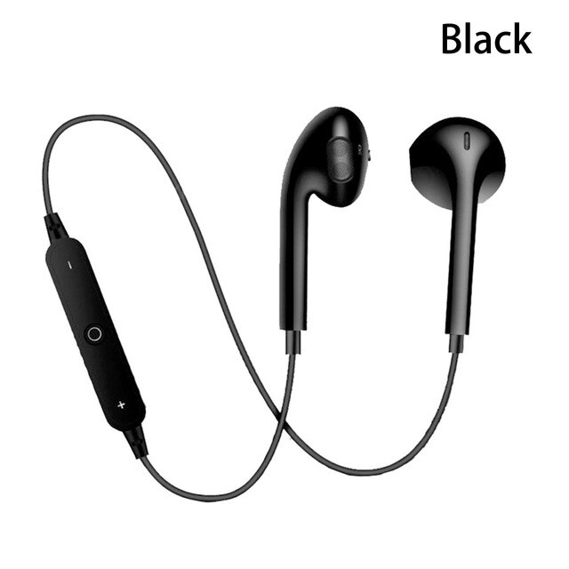 Trådløse bluetooth høretelefoner til iphone xs samsung 9 støjreducerende headset halsbånd life sport stereo in-ear med mikrofon: Sort