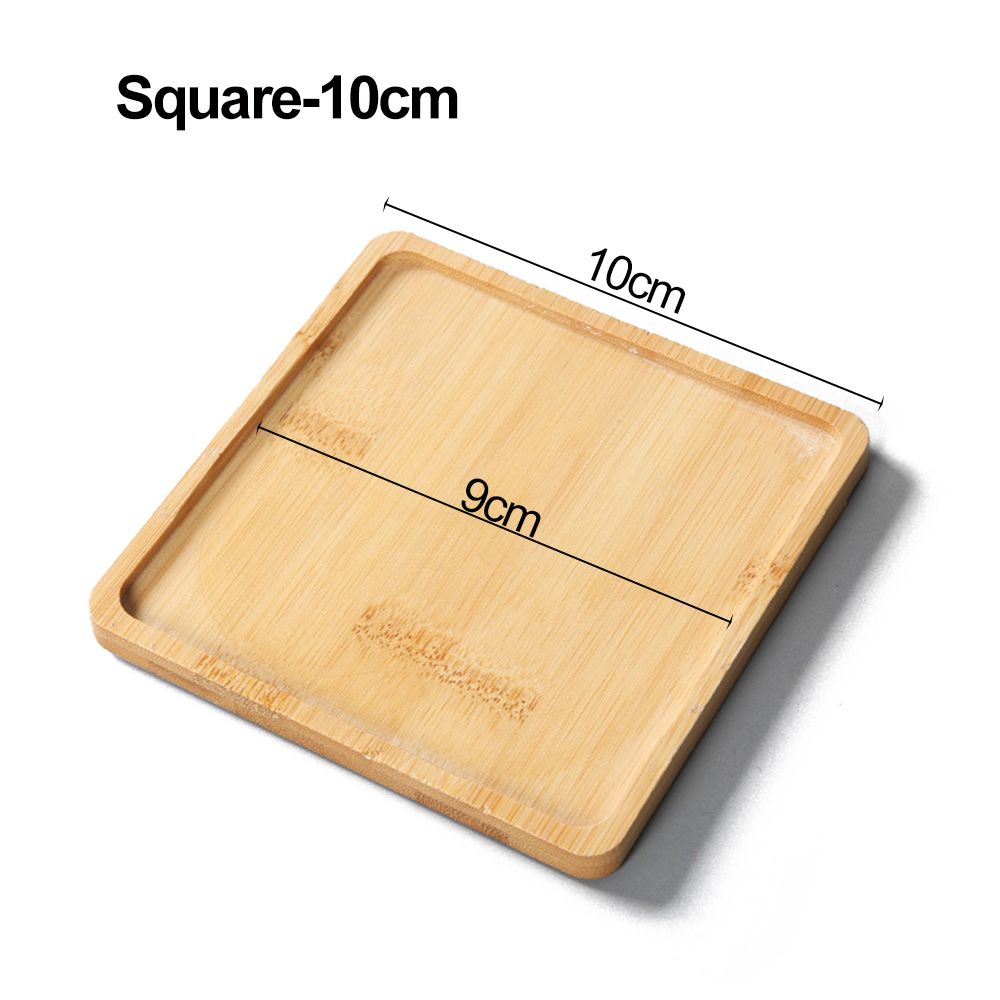 1PC Simple Bamboo Wood Tray Round Square Hexagon Flowerpot Base Pot Stander Succulents Bonsai Holder Home Decor Gardening