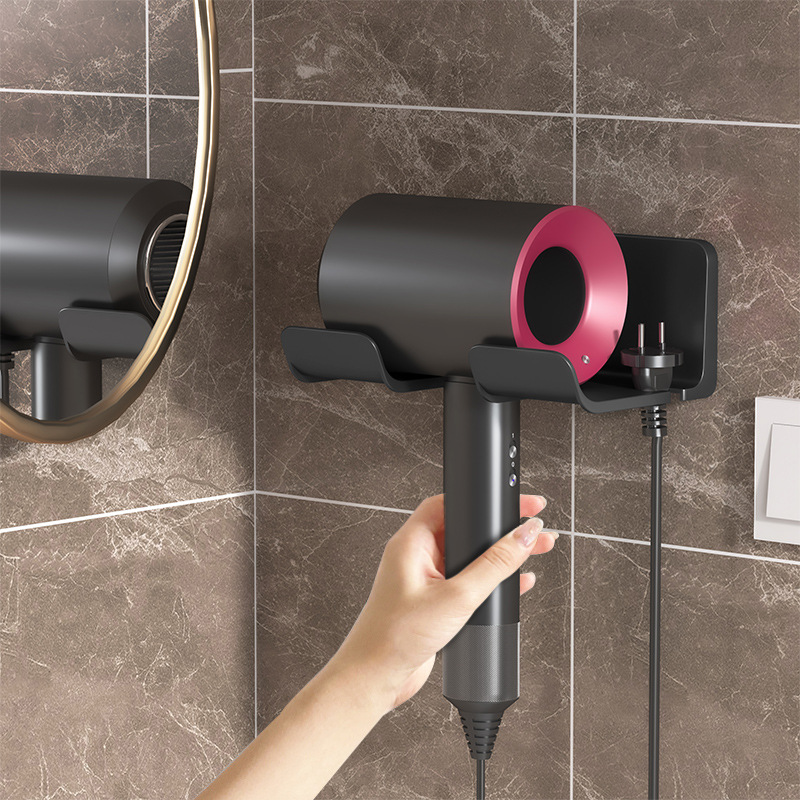 1/2 Stuks Wandmontage Föhn Houder Voor Badkamer Plank Föhn Opbergrek Plastic Föhn Stand badkamer Organizer