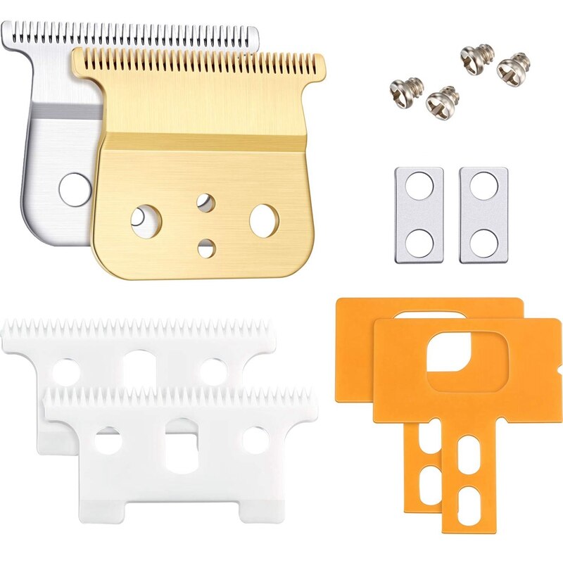 2 Pairs Adjustable Replacement T Blade Outliner Replacement Blade Carbon Steel Blade Trimmer Blade for Andis