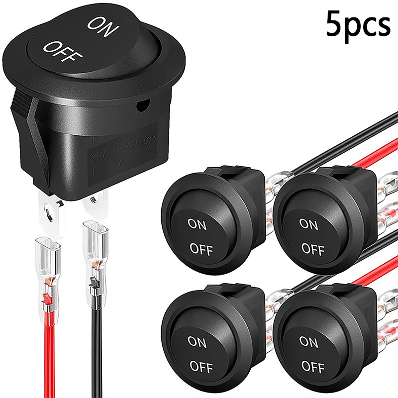 Mini Car Rocker 5Pcs Round Rocker Switch ON Off SPST Mini Toggle S... – Grandado