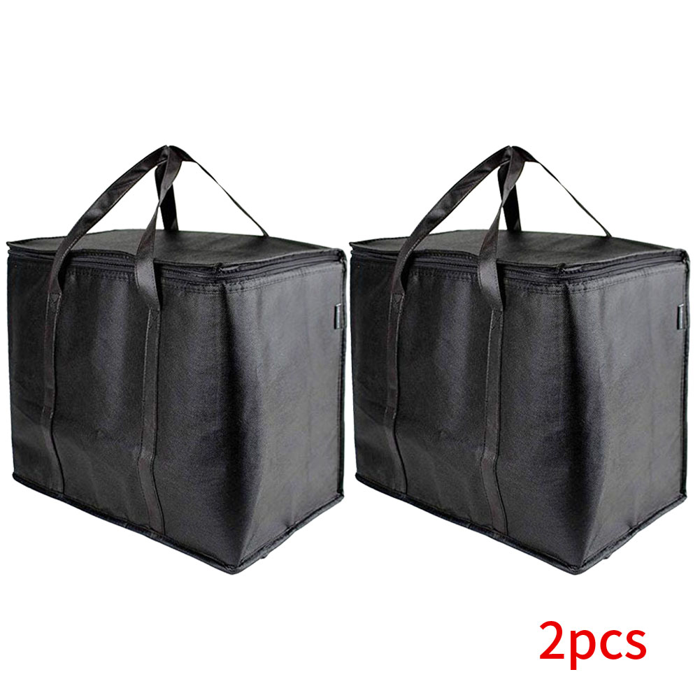 2pcs Portable Heavy Duty Insulated Grocery Bags Washable Free Standing Large Capacity Durable With Handle Foldable Reusable