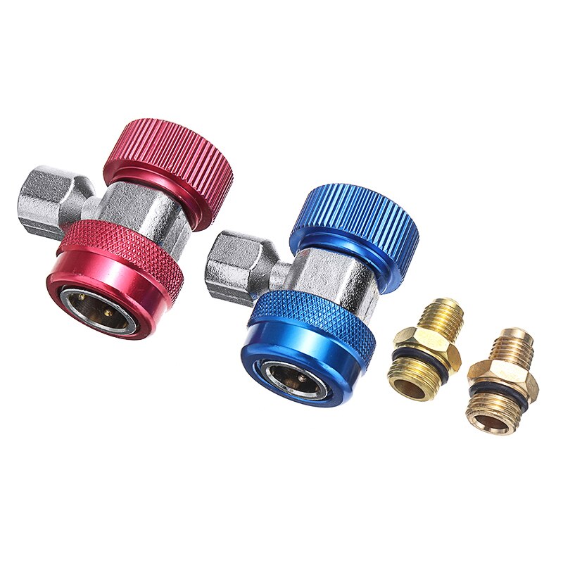 1pair Car Auto AC Hi/Lo Side R1234yf Quick Couplers Adapters Conversion Kit With Manual Couplers Tool