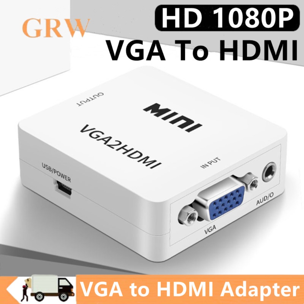 Convertitore compatibile da VGA a HDMI HD 1080P adattatore da VGA a HDMI femmina a femmina con uscita Audio per proiettore HDTV per computer portatile PC