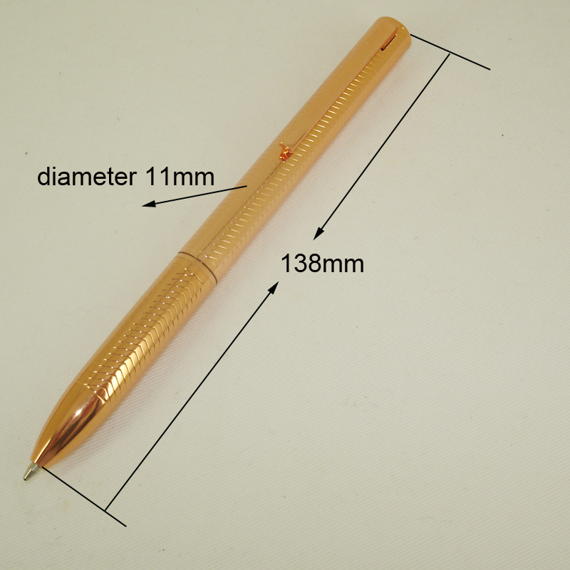 ACMECN Rose Gold Ballpoint Pen High-Tech Carves Wave Pattern Twist Retractable Ball Pen for Men or Lady Unisex Pens