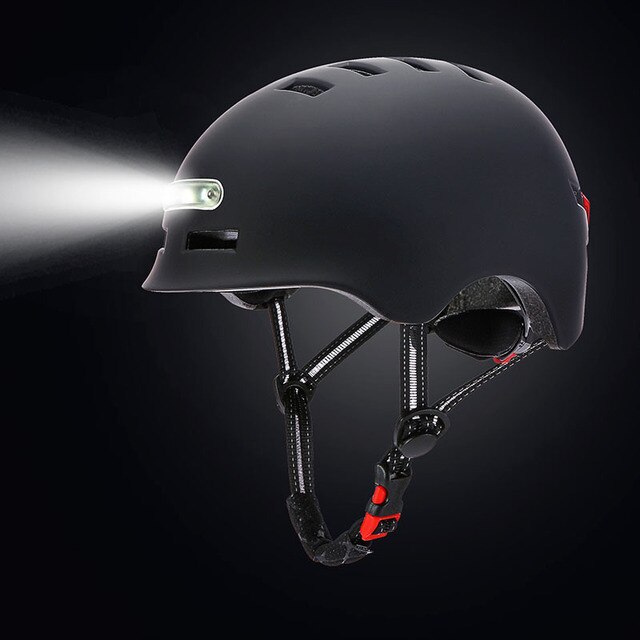 Capacete de bicicleta inteligente com 3 tipos de luzes de advertência, capacete brilhante inteligente e seguro, confortável e leve
