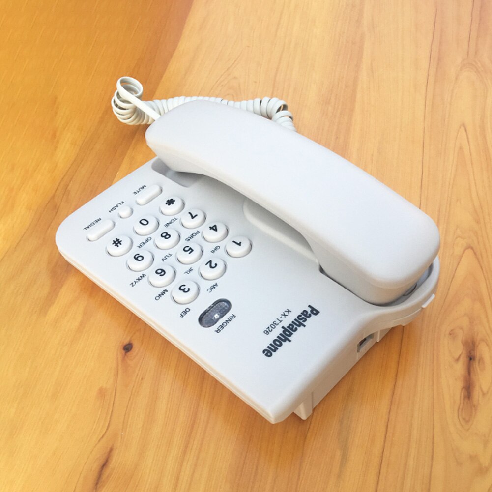 Teléfono Fijo de pared para oficina, con cable, Dial rápido, plástico, botón grande, identificación de llamada de sonido fuerte para Hotel