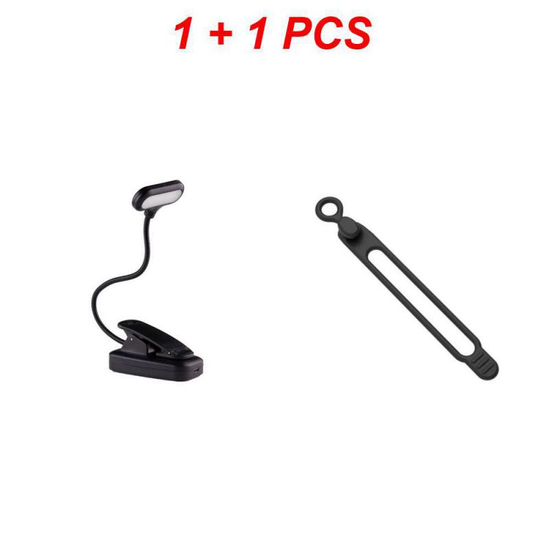 7 ledet-boklamper, usb-oppladbar leselampe, 3- nivåer, varm, kjølig hvit, dagslys, bærbar, fleksibel, enkel å feste, nattleselampe