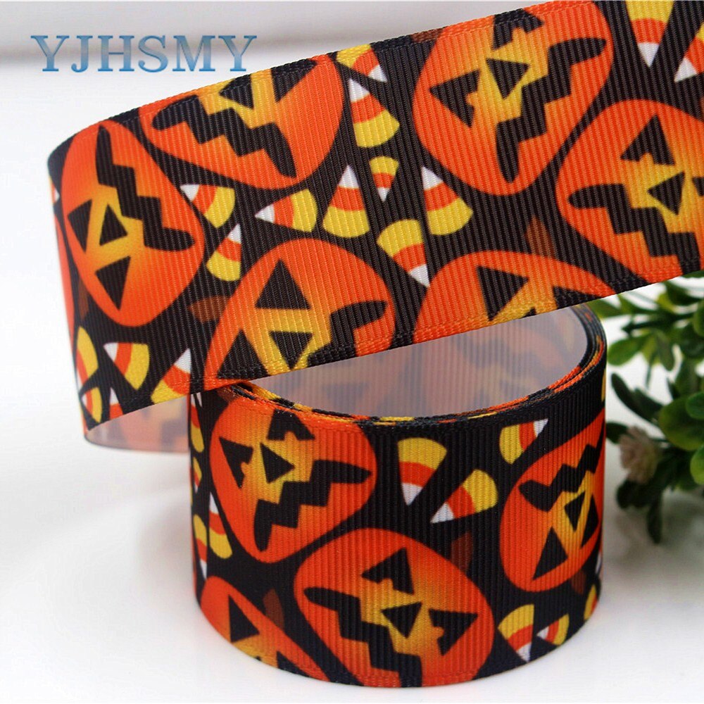 Yjhsmy c -17817-670,38 mm 5 yards halloween termisk transfer trykt grosgrain bånd,tøj tilbehør gør-det-selv pakke materiale