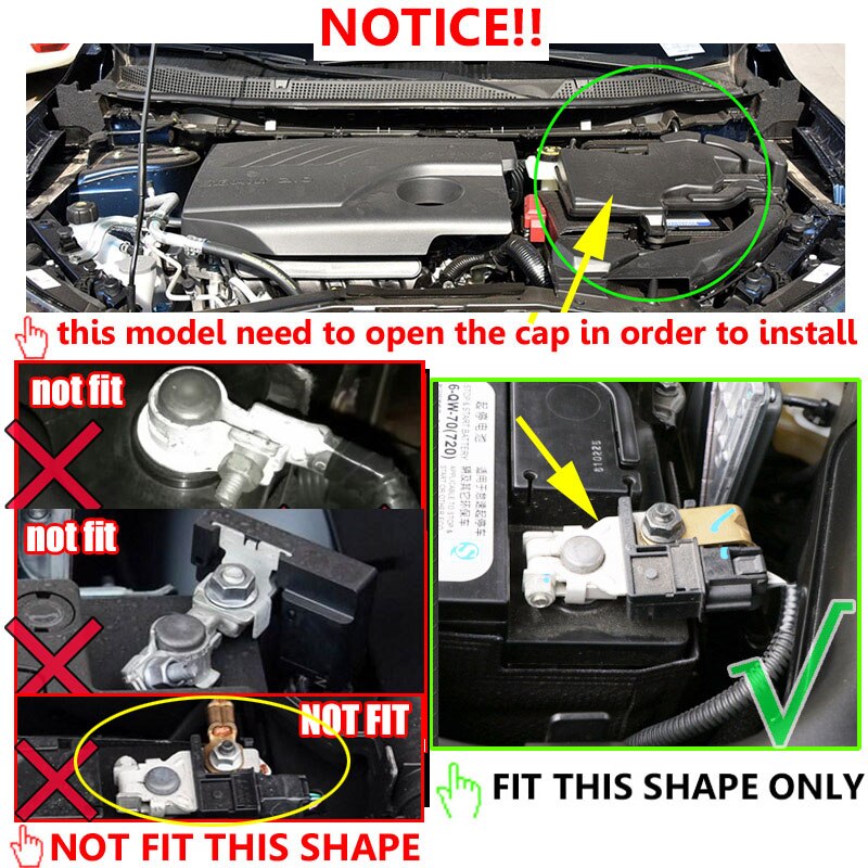 Voiture moteur batterie Anode électrode négative pôle Terminal housse de protection pour Nissan x-trail XTrail Rogue T32