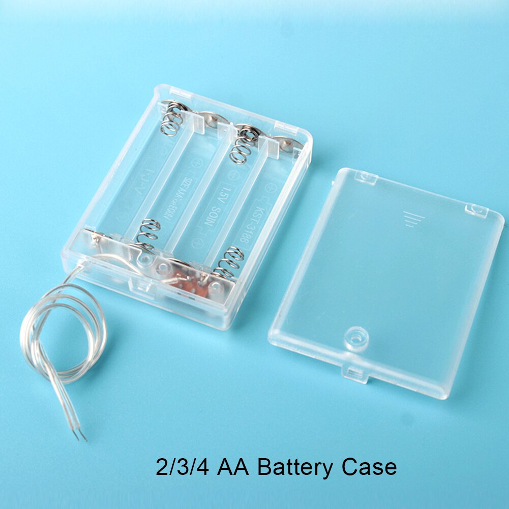 Transparante 2/3/4 Aa Batterij Houder Box Case Met Switch Aa 2A Batterij Houder Box Case Batterijen Organizer met Schakelaar Kabel