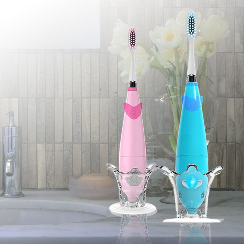 Seago enfants Brosse À Dents Électrique LUMIÈRE LED Imperméable À L'eau Douce Fourrure Faible Choc Onde Sonore 3-6 Ans Enfant Et bébé