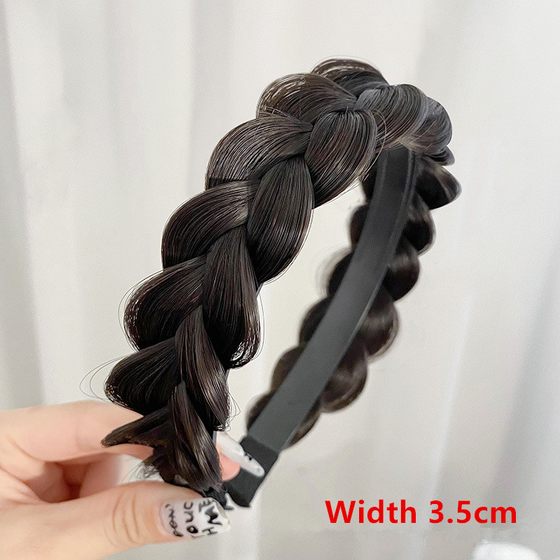 Peluca sintética para mujer, bandas para el cabello trenzadas torcidas, trenzas de , accesorios para el cabello, diadema natural bohemia elástica para: YELLOW