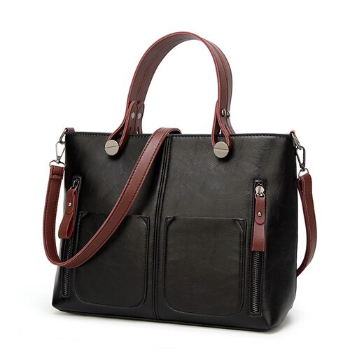 Bolso de hombro Vintage Tinkin para mujer, bolsos casuales femeninos para compras diarias, bolso para damas de: black