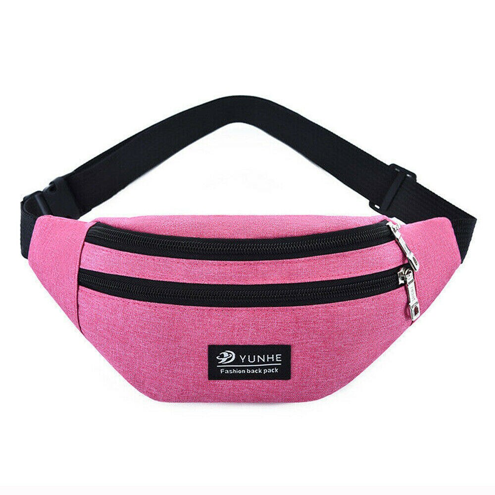 Unisex Vrouwen Mannen Jongens Meisjes Multifunctionele Toevallige Taille Verpakking Heuptas Reizen Hip Bum Bag Kleine Portemonnee Borst Pouch Borst tas: Roze