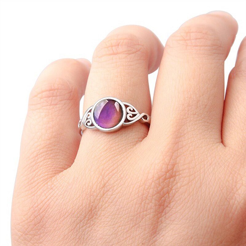 Anillo con Sensor de temperatura para mujer, joya con personalidad única colorida, accesorios de joyería, , novedad de