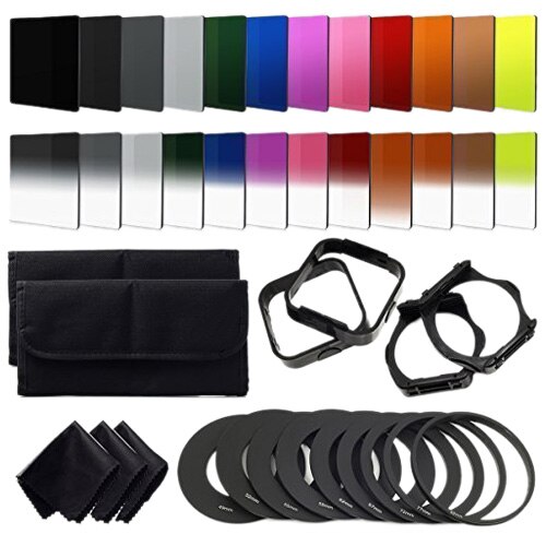 Top Deals 24Pcs Nd + Afgestudeerd Filters + 9Pcs Adapter Ring, zonnekap Filter Houder Voor Cokin P-serie