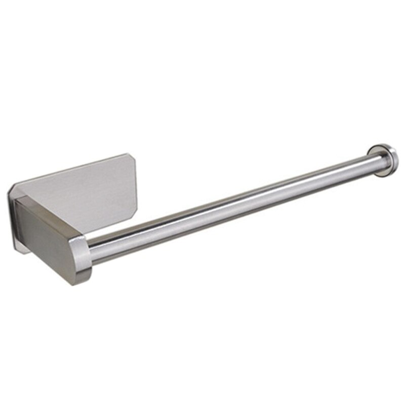 Kitchen Roll Paper Self Adhesive Wall Mount Toilet Paper Holder Bathroom Tissue Towel Rack Holders: Silver long