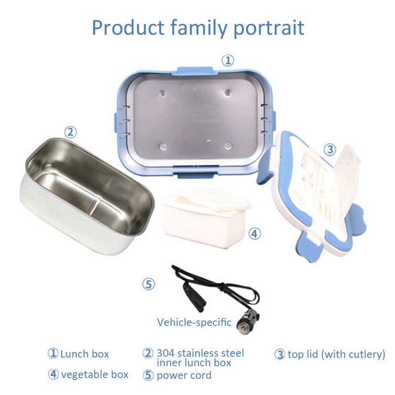 12V/24V Electric Car Heat Insulation Thermo Lunch Box Charging Rice Cooker Multi Functional Plug Plastic Box for Truck Car