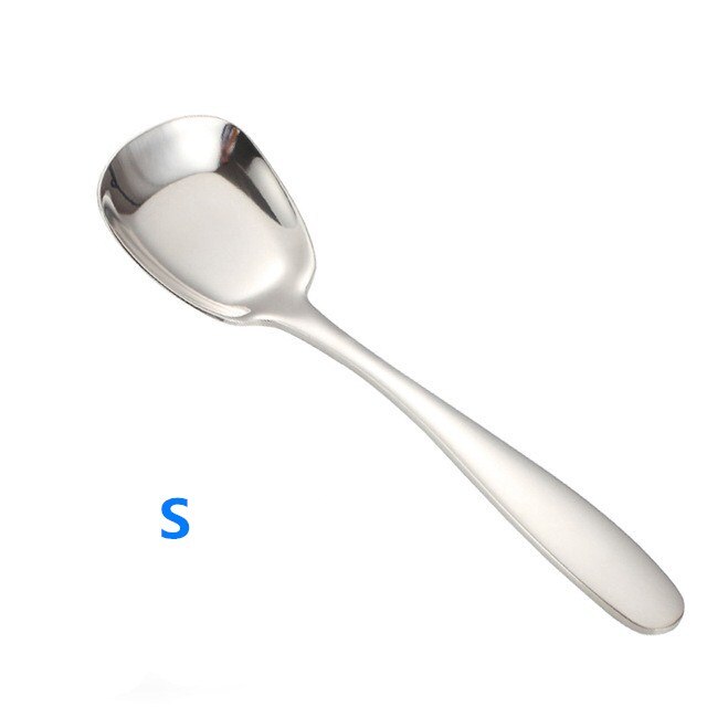 Cuillère à soupe carrée en titane | Boule carrée créative palais en acier inoxydable, cuillère chinoise de table, cuillère plate, mini cuillère à thé, petite cuillère à soupe en or: Silver-S