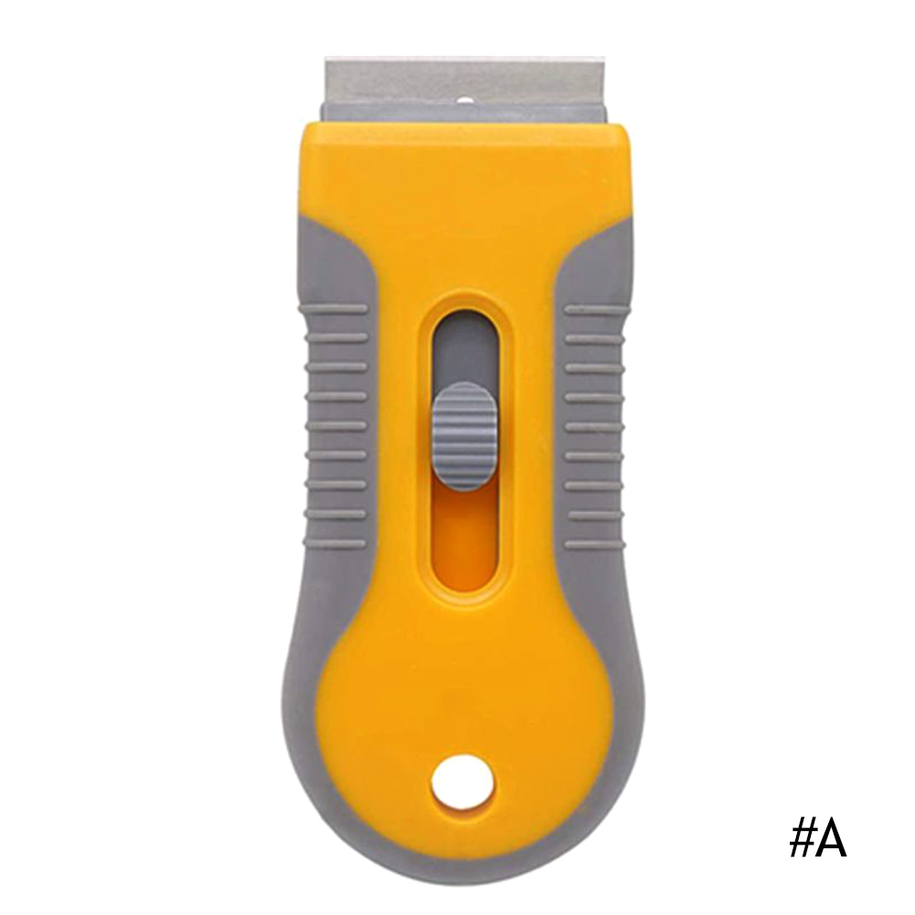 Glue Removal Blade Glass Oven Razor Scraper Plastic Handle Razor Scraper Spatula Car Film Tool Window Cleaning Blade Scraper: Brown