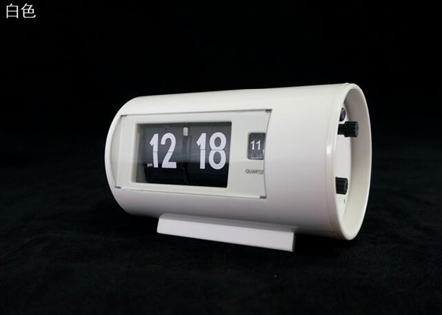 Horloge de Table rétro à bascule automatique 12 heures, affichage au Format AM/ PM, horloge de bureau, rotation de Page: White02