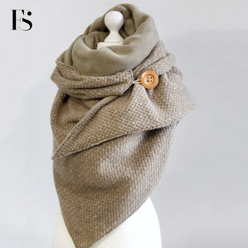 Casual Thick Warm Shawl Scarf Solid Color Triangle Wraps