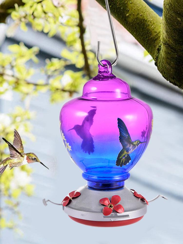 Bird Feeder Hummingbird Feeder Bird Perch For Outdoors Patio Hand Blown Glass Hummingbird Feeder Muhabbet