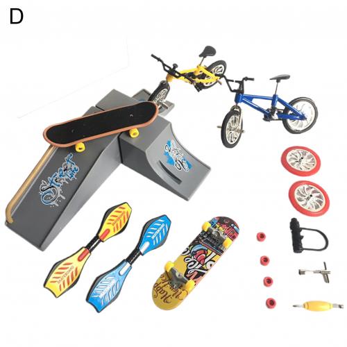 Kids Mini Toets Fiets Scooter Skateboard Vitaliteit Board Vinger Speelgoed Set: D