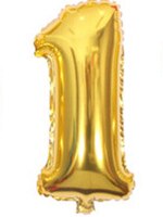 17 inches 40cm balloon Aluminum balloon Birthday party supplies Gold silver balloon Number balloon Gold figures: 1