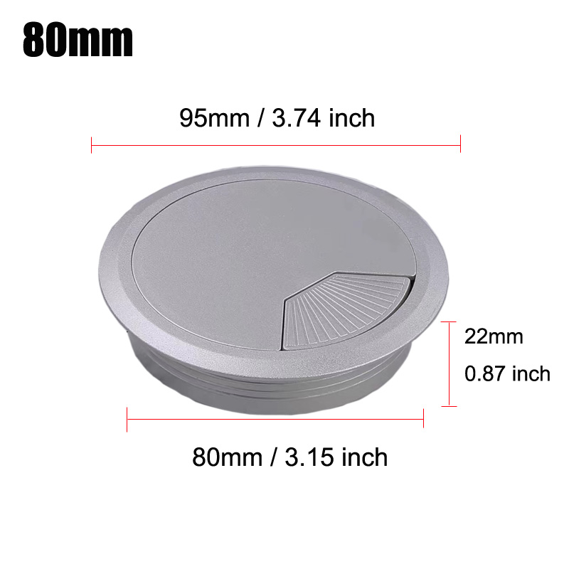 35/50/60/80mm PC Computer Desk ABS Plastic Grommet Table Cable Tidy Wire Hole Cover: light yellow