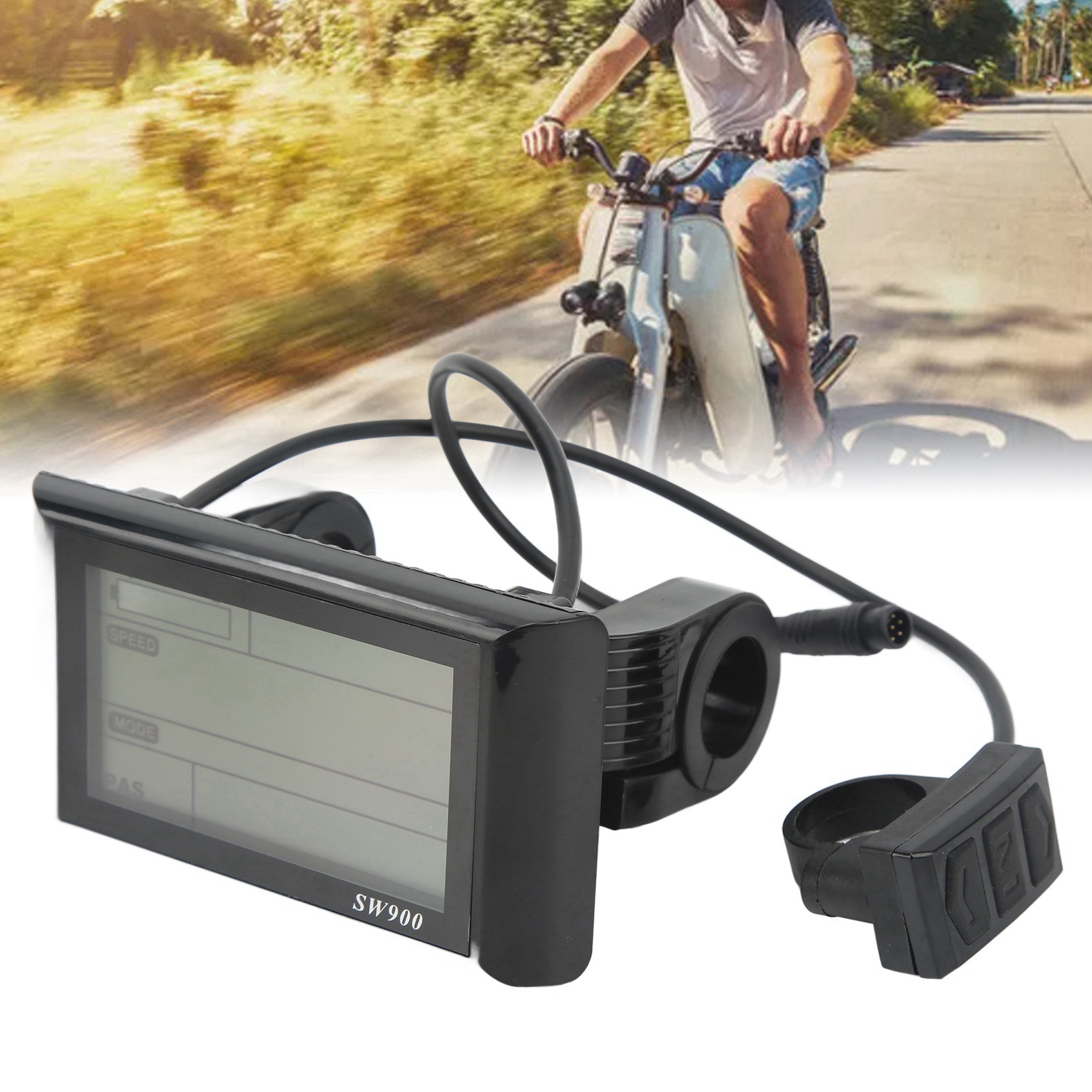 Elektroroller LCD-Display-Messgerät Elektrofahrrad LCD-Display Elektroroller SW900 LCD-Display-Messgerät mit wasserdichtem Anschluss