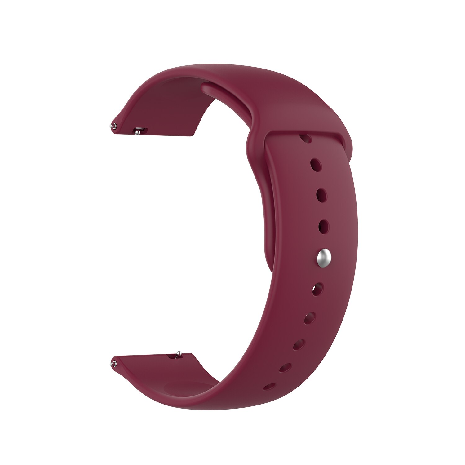 18mm Silicone Wrist Band Strap for Ticwatch c2 Rose Gold Version Watchband Silicone Wrist Strap 18mm for huawei S1/ B5/fit/watch: Red wine