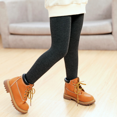 Cootelili varm vinter pige leggings varm tyk fløjl fleece bukser børn leggings børn lange bukser pige tøj hvid: Grå / M
