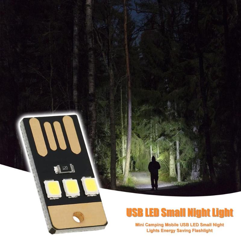 Outdoor Mini Slim For Camping Night Hiking Tent Lamp Light Portable Energy Saving Flashlight Mobile USB LED Small Lighting Tool