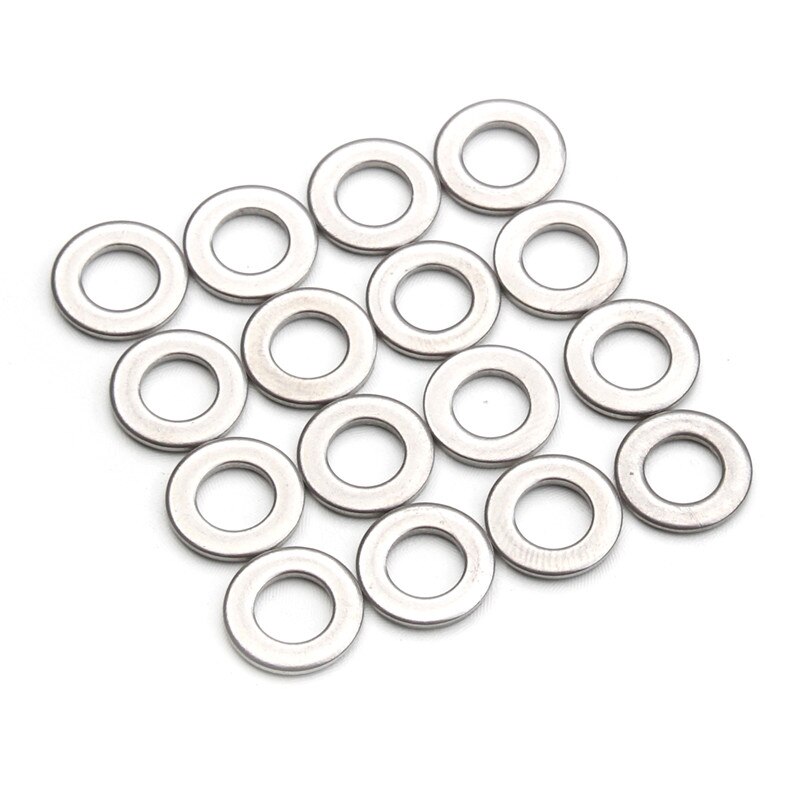 50PCS 304 Stainless Steel M6 Flat Washer Bolt Screw Fasteners Metal Plain Washers Hardware Accessories Set
