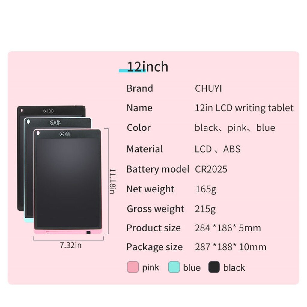 11 Inch LCD Tablet Electronic Intelligent Smart Hand Writing Pad Eco-friendly Handwriting Drawing Tablet For Children Black