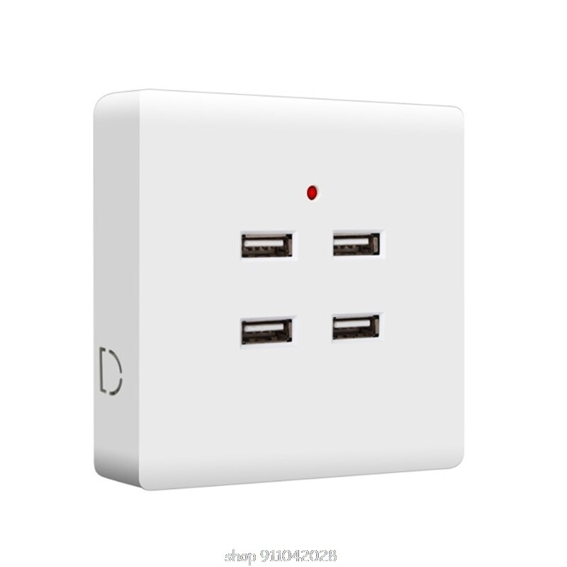 2/4 Ports USB Electrical Socket Station Power Adapter Plug Outlet 110V-250V Wall Mounting Charger D15 20: 4