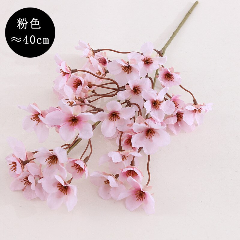 FYTENG 6PCS Fleurs Artificielles Cerisier 49cm - Branches Réalistes Pour Décoration Maison Et Mariage Blanc
